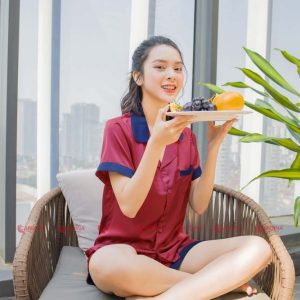 Bộ đùi pijama Cardina lụa trơn 1PI25