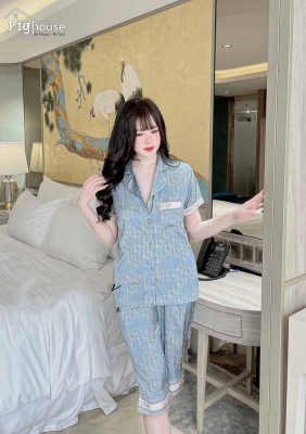 bộ ngố cộc pijama chữ dior