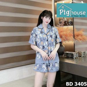 Bộ Pijama đùi họa tiết chữ số