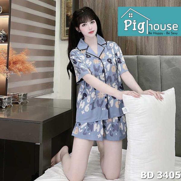 Bộ Pijama đùi họa tiết chữ số