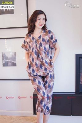 Bộ pijama lửng Cardina 3LF02 chất liệu lanh tre nhật