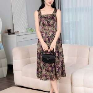 Đầm liền Rose Black RSB2051 lụa satin cao cấp