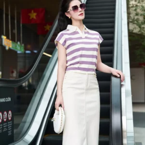 Áo Polo Kẻ Luperi Tay Cánh Rơi