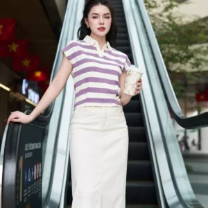 Áo Polo Kẻ Luperi Tay Cánh Rơi