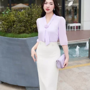 Chân váy bút chì dài lưng cao thanh lịch