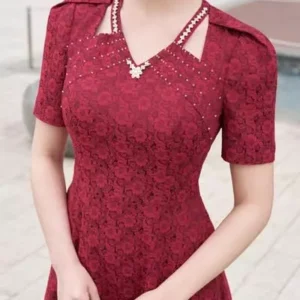 Đầm Lụa Vân Hoa Cao Cấp CainD DX40