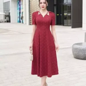 Đầm Lụa Vân Hoa Cao Cấp CainD DX40